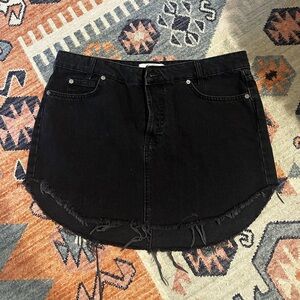 Free people Black Denim Skirt